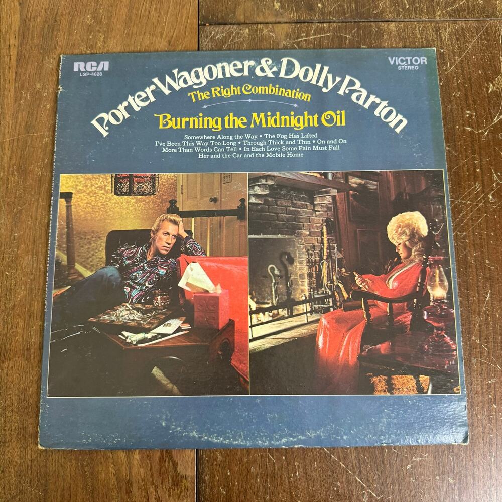 Porter Wagoner & Dolly Parton Burning‎ the Midnight Oil Vinyl Record RCA records